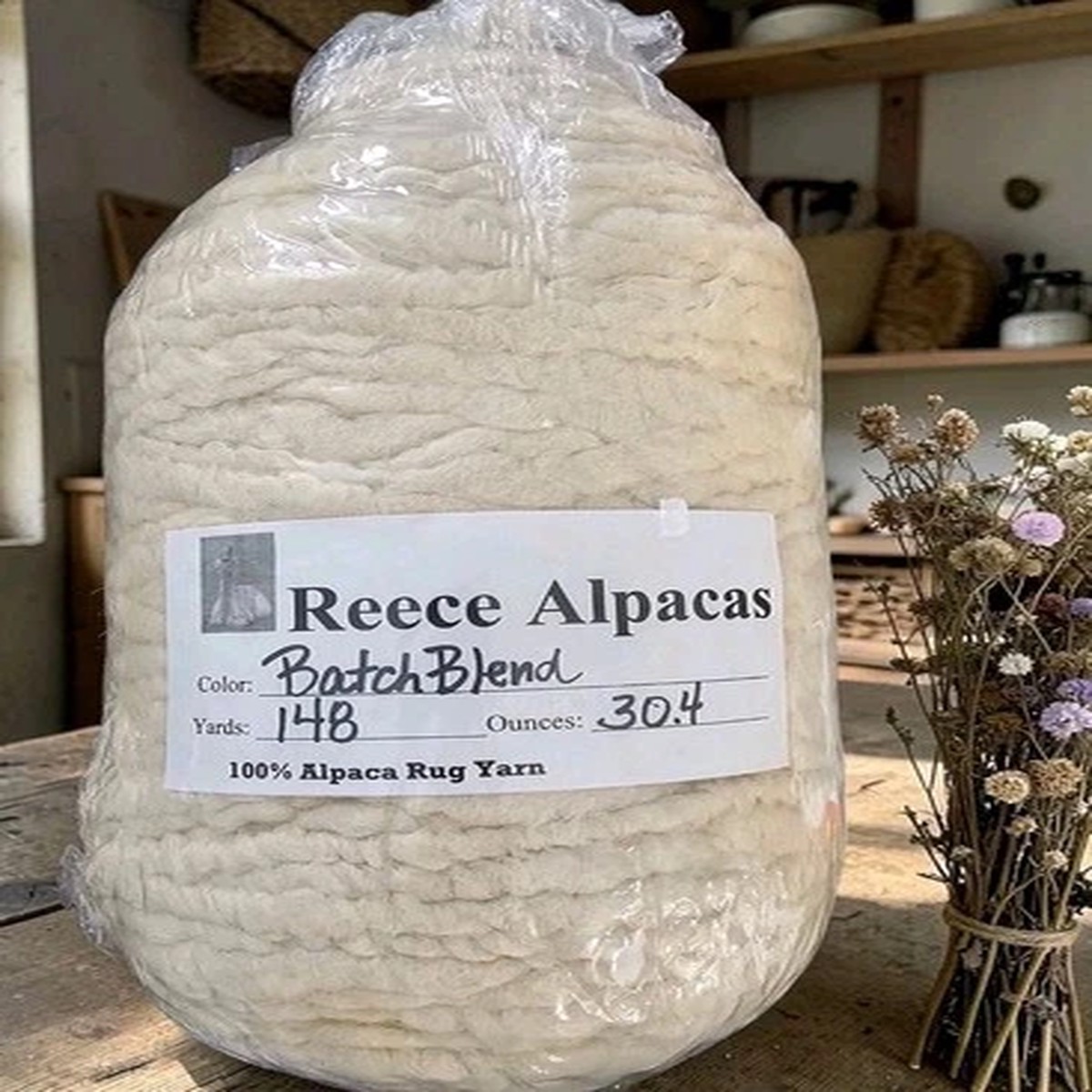 100% Alpaca Rug Yarn Natural Batch Blend Color 148 Yards New