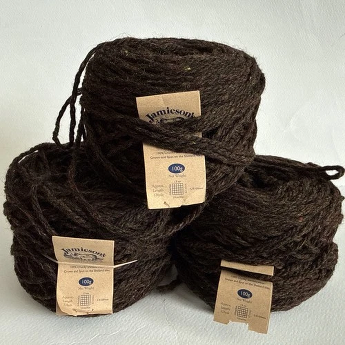 300g Jamiesons 100% Chunky Shetland Wool Color 1090 Grouse Color Lot 11702