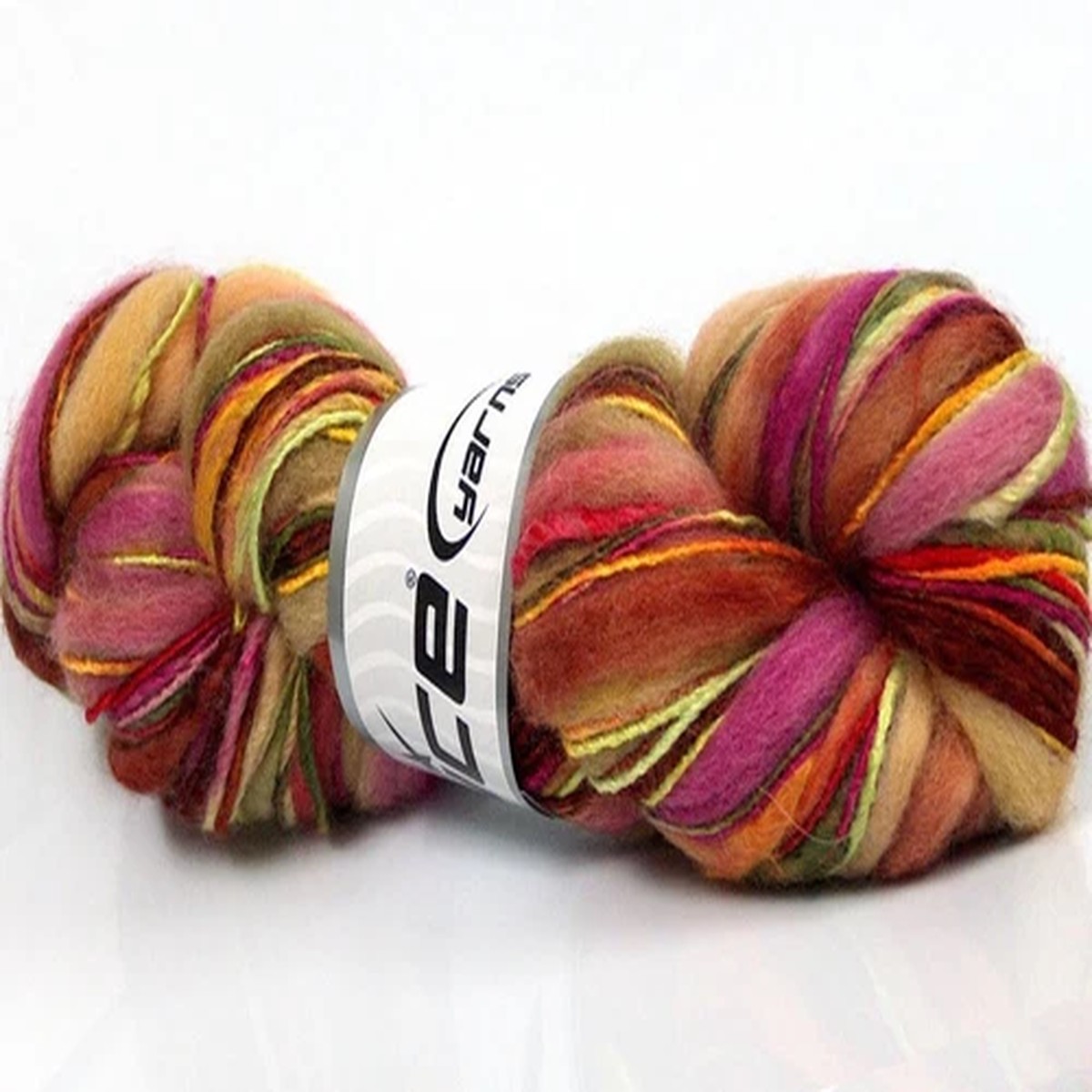 Bamboo Wool Hand Paint Yarn 52598 Ice Thin Thick 100gr 153yds Red Pink Green +