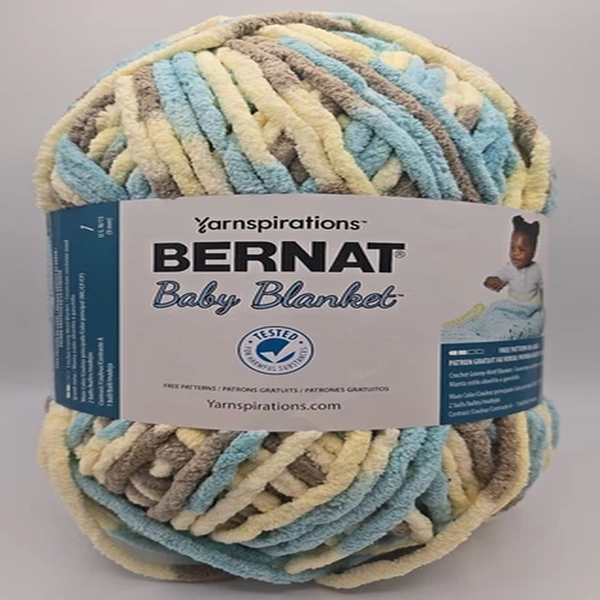 Bernat Baby Blanket Yarn "Beach Babe" Color 10.5oz/300g/220yds/201m #6 Bulky