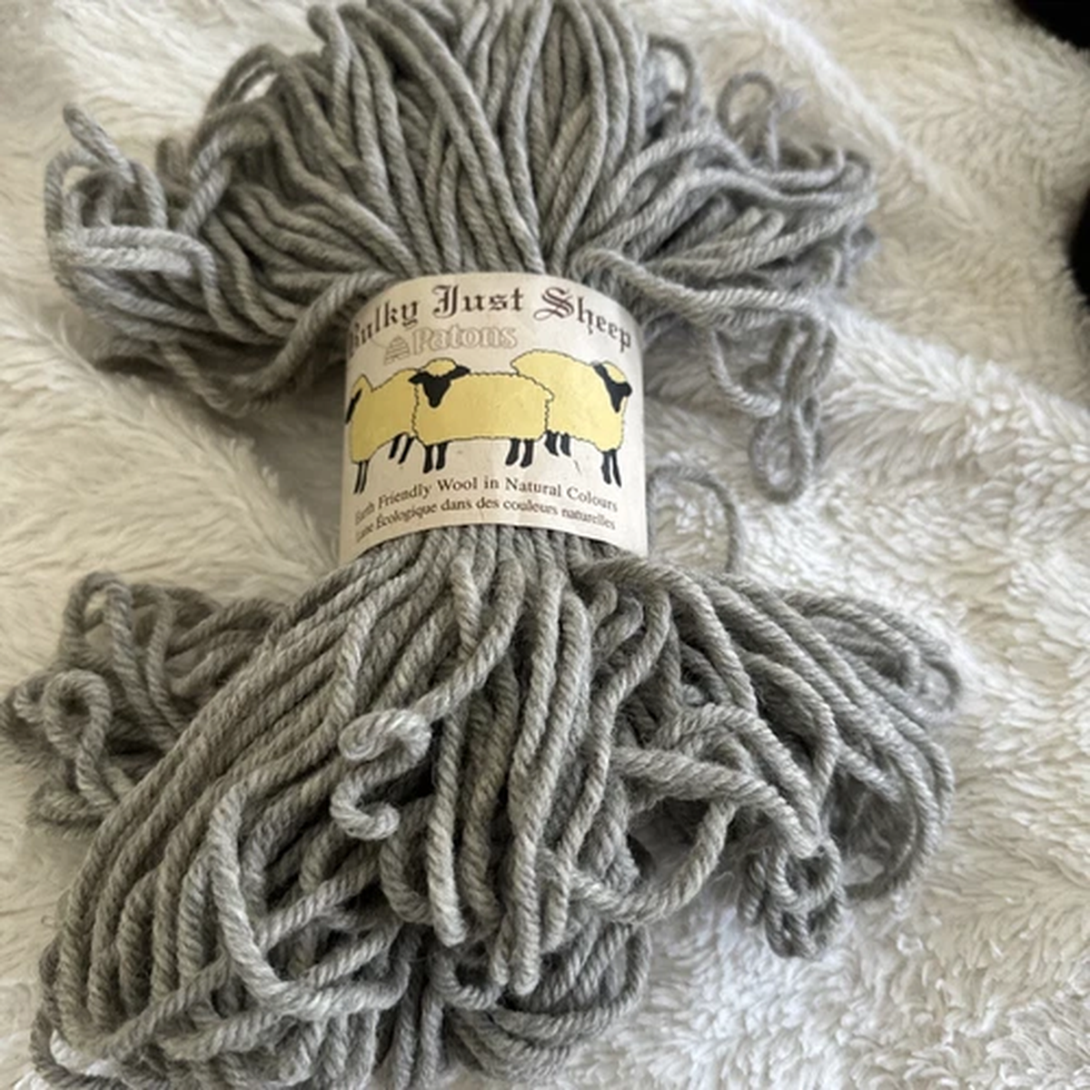 Patons Bulky Just Sheep Wool Yarn Unit of 1 Earth Friendly Natural Colors New