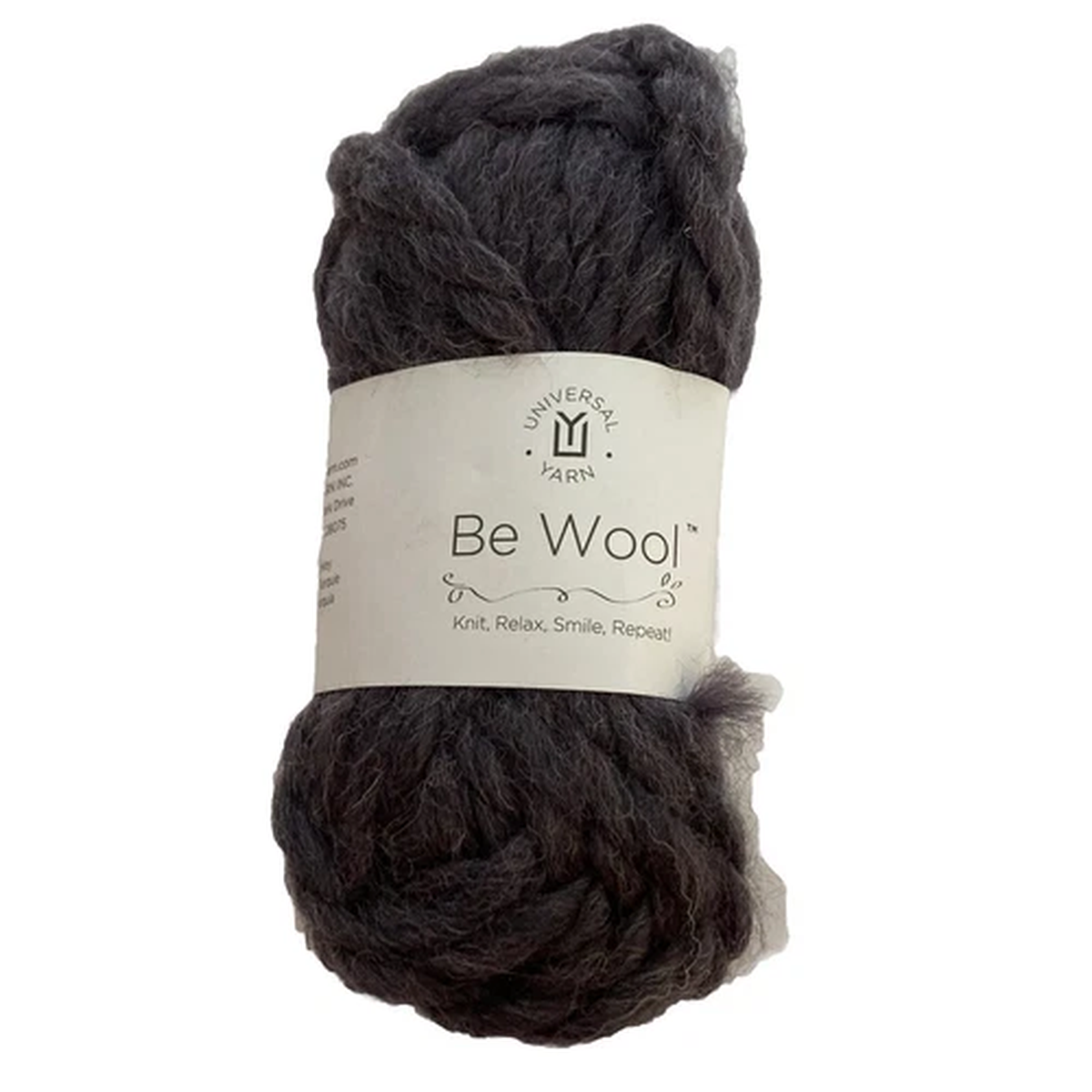 Universal Yarn Be Wool Acrylic Super Bulky Charcoal Gray Knit 17 Crochet P/Q NEW