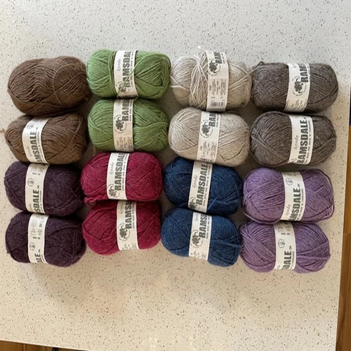 Wendy Ramsdale 100% wool yarn--Lot of 15.5 skeins x 50 g DK in assorted colours