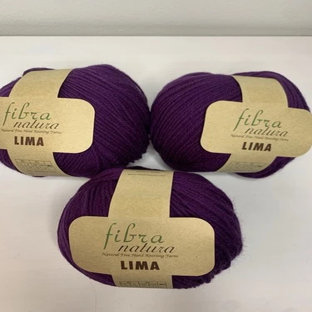 Fibra Natura Lima 100% Superwash Wool Plum skeins, Lot of 3