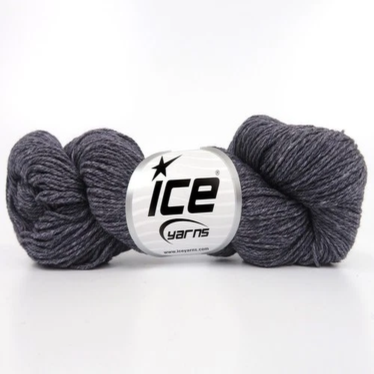 Heathered Grey Merino Cotton Yarn 84644 Ice Yarns Wool, Organic Cotton 50gr 251y