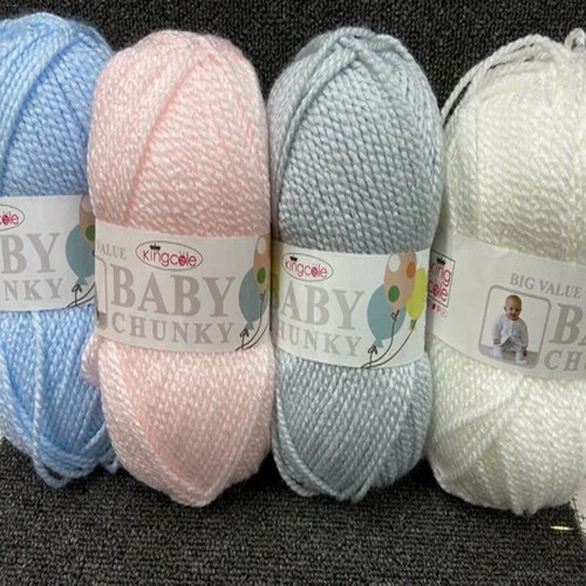 King Cole Big Value Baby Chunky Wool/Yarn by 100g Ball Various Colours