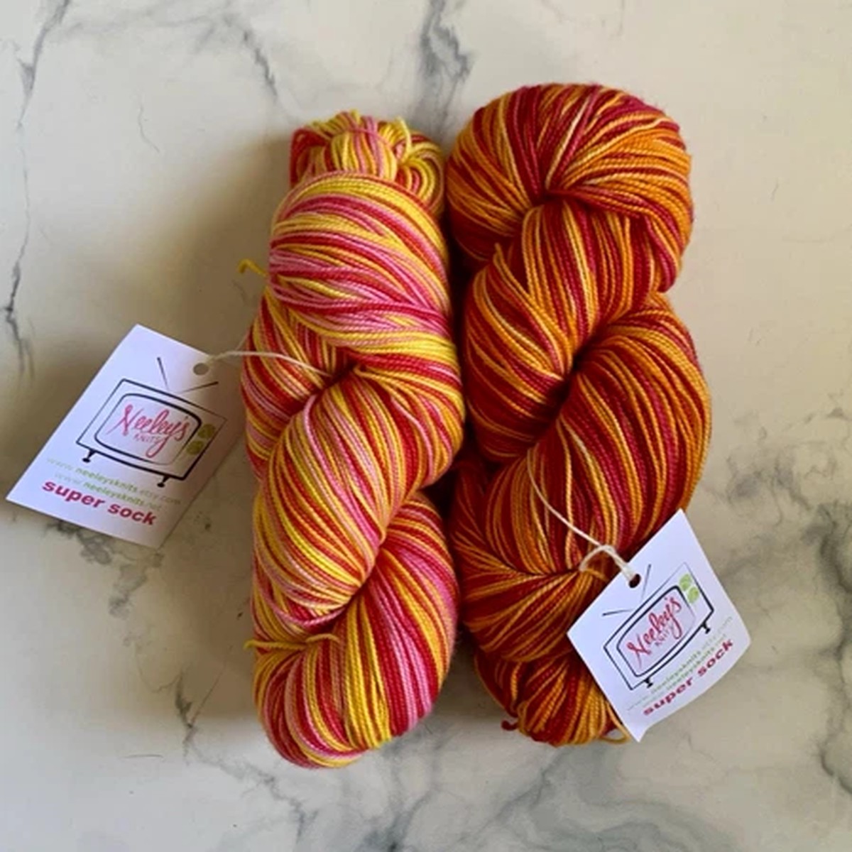 Neeleys Knits Super Sock Fingering SW Merino/Nylon Self Striping Fraggle Rock