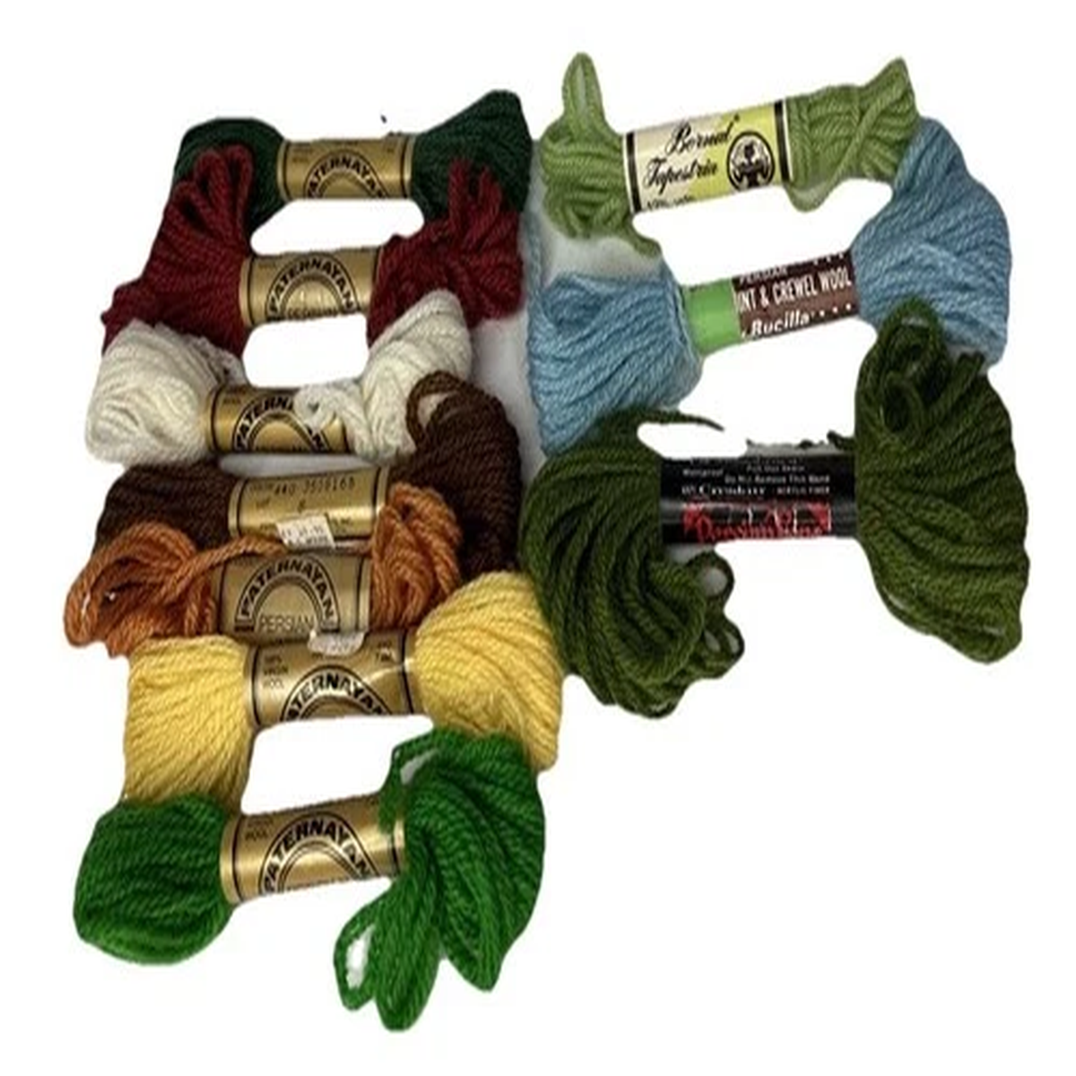Paternayan Persian Yarn Lot Virgin Wool 10 Skeins Bucilla Bernat READ