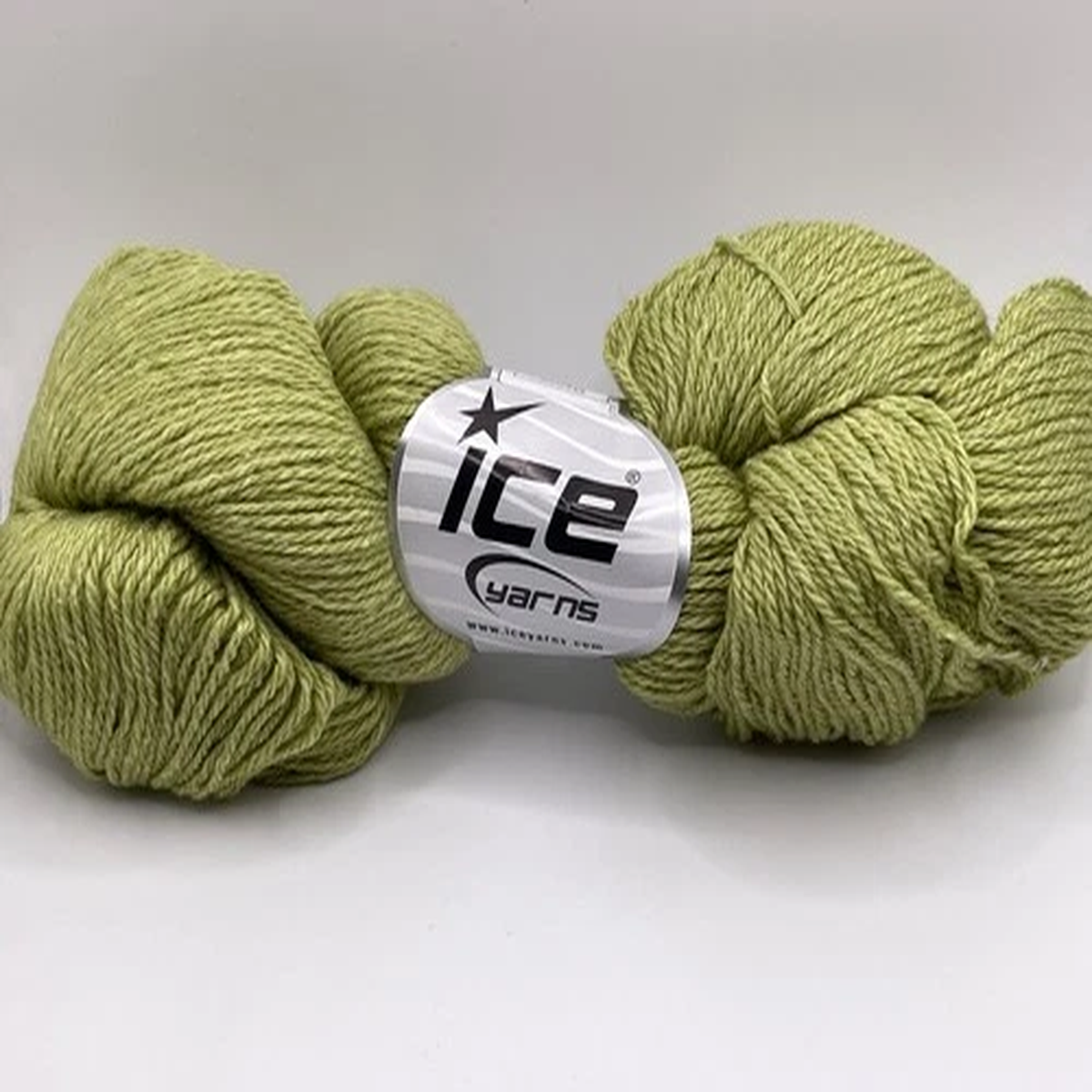 Pear Green Merino Cotton Yarn 84650 Ice Yarns Wool, Organic Cotton 50gr 251y