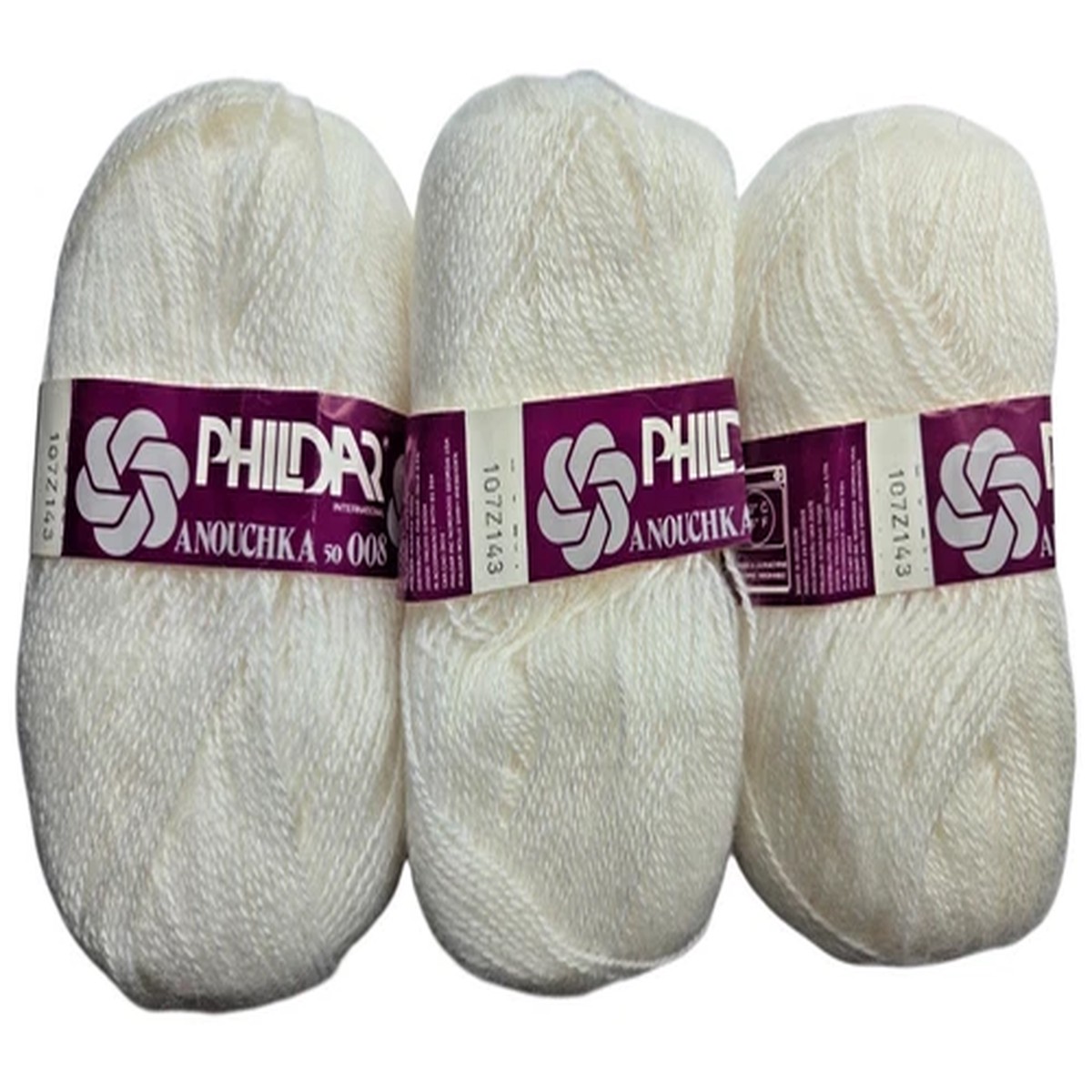 Phildar Anouchka 008 Yarn Lot of 3 Ivory 50g Acrylic Mohair Wool Washable