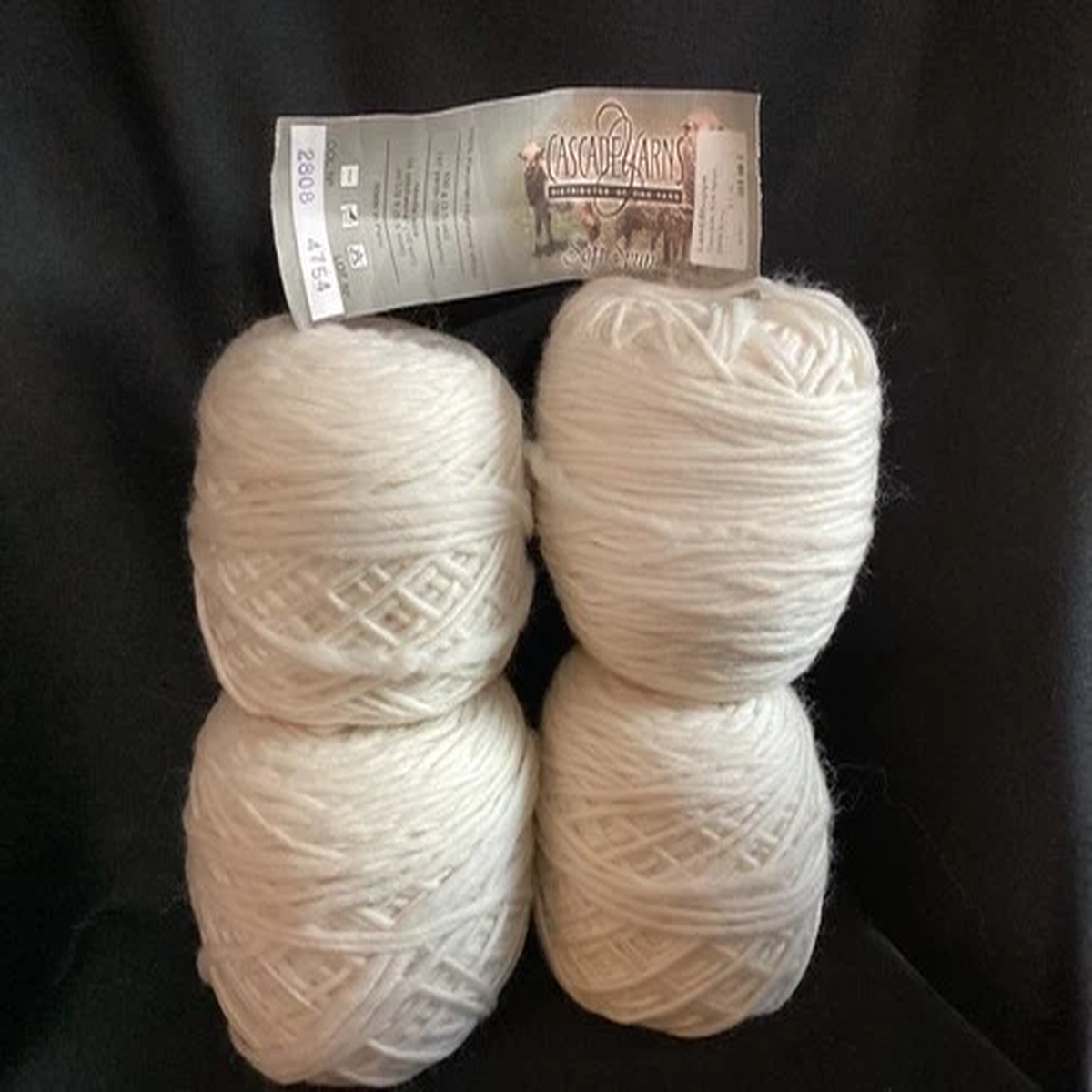 4 Cakes Cascade Yarns Soft Spun Ecru-100% Peruvian Wool