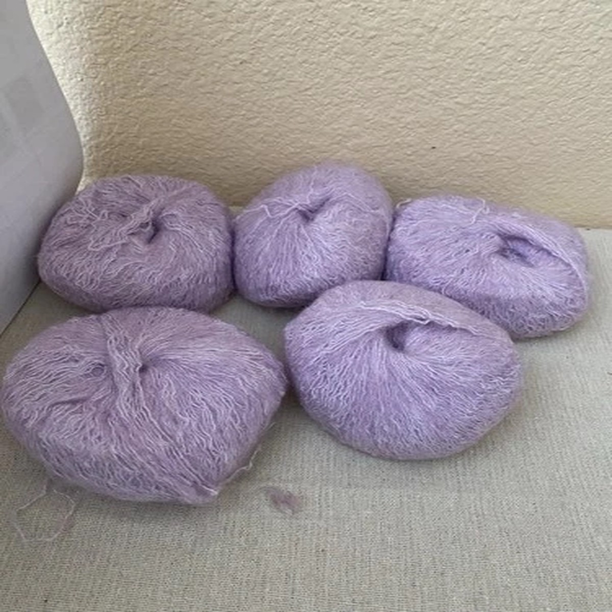 5 Skeins Mohair Yarn Purple 130g Total #668
