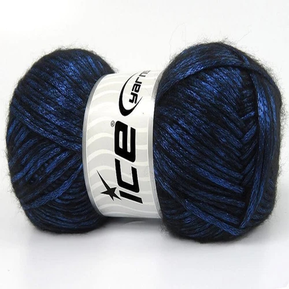 Glam Universe Ice 82257 Night Blue, Black 100gr 250yds Shiny Fuzzy Yarn