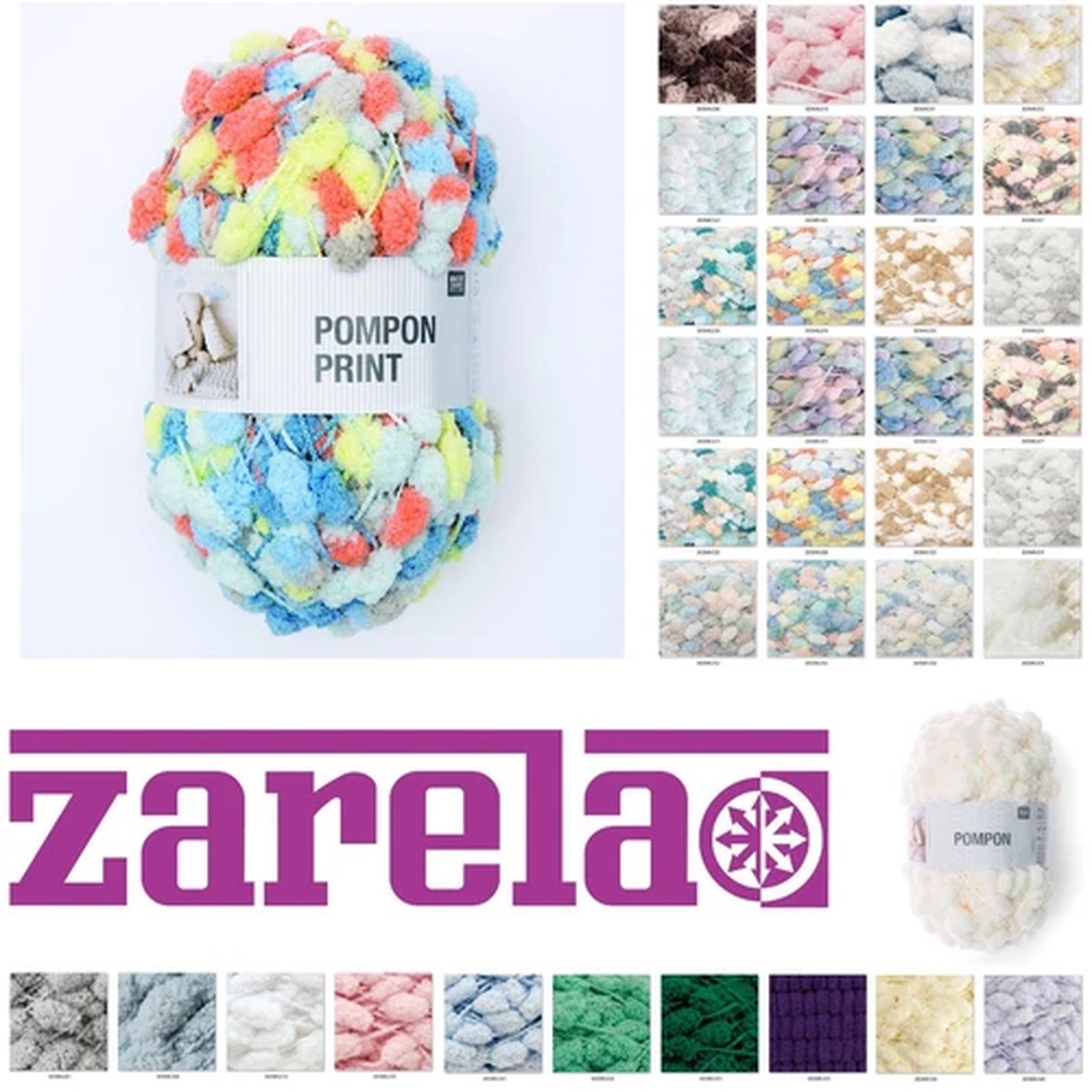 Rico Creative PomPon PomPom Yarn Wool 200g ***ALL COLOURS***