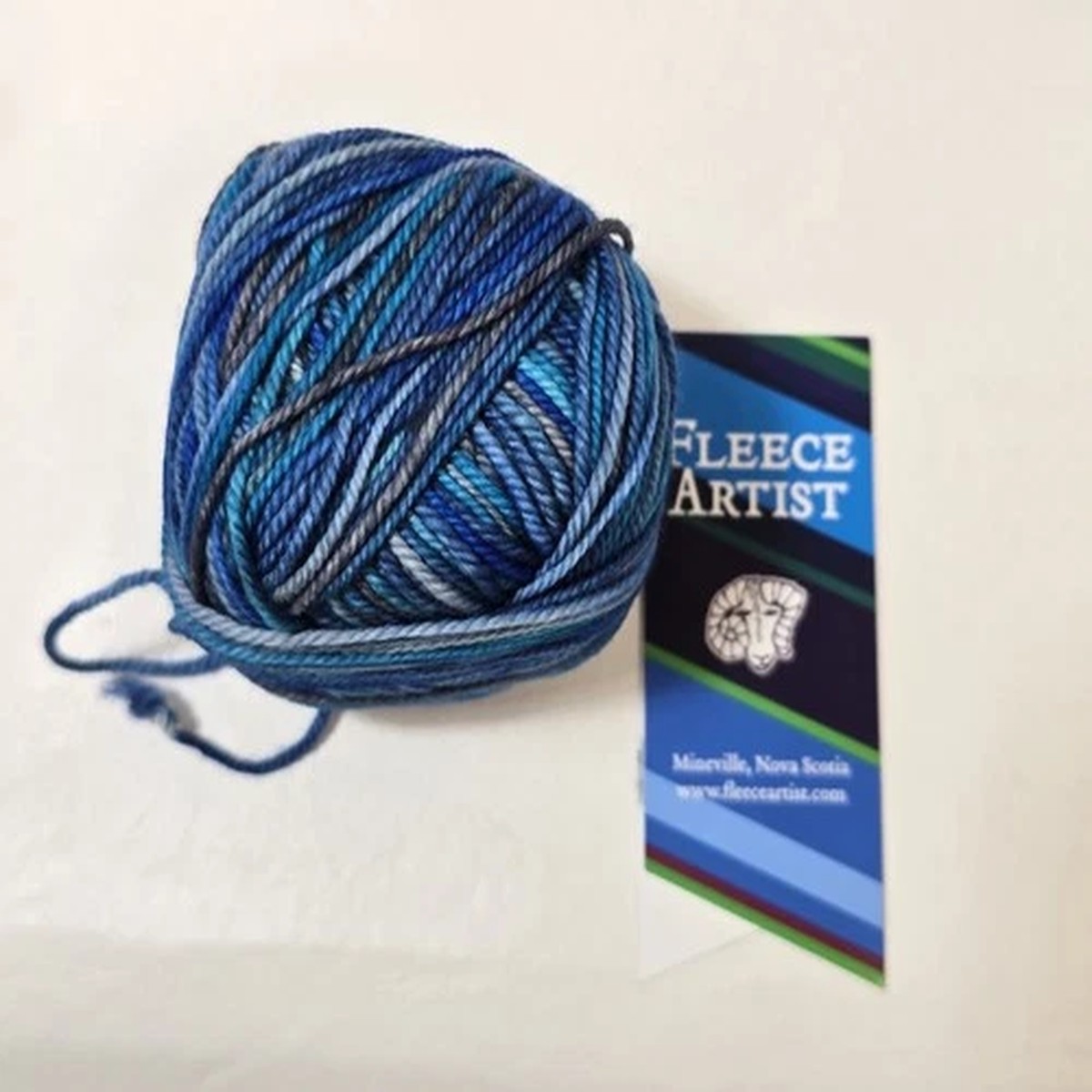 Frozen Ocean Fleece Artist Hand Dyed 100% Merino 50g 125meters Nova Scotia