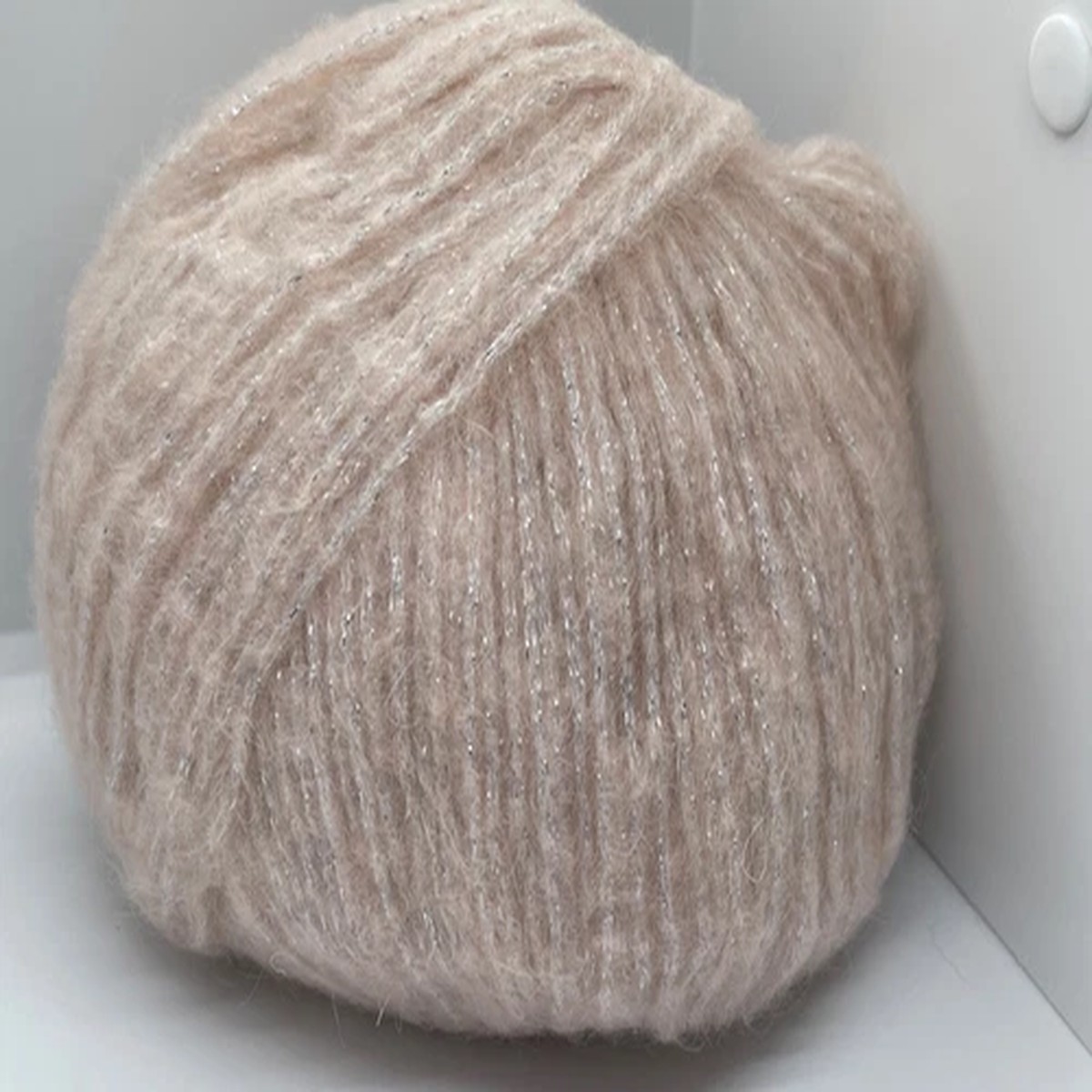Charm Shell Pink Silver 80785 Ice Yarns DK Mohair Wool Blend Sparkle 50gr 218yds