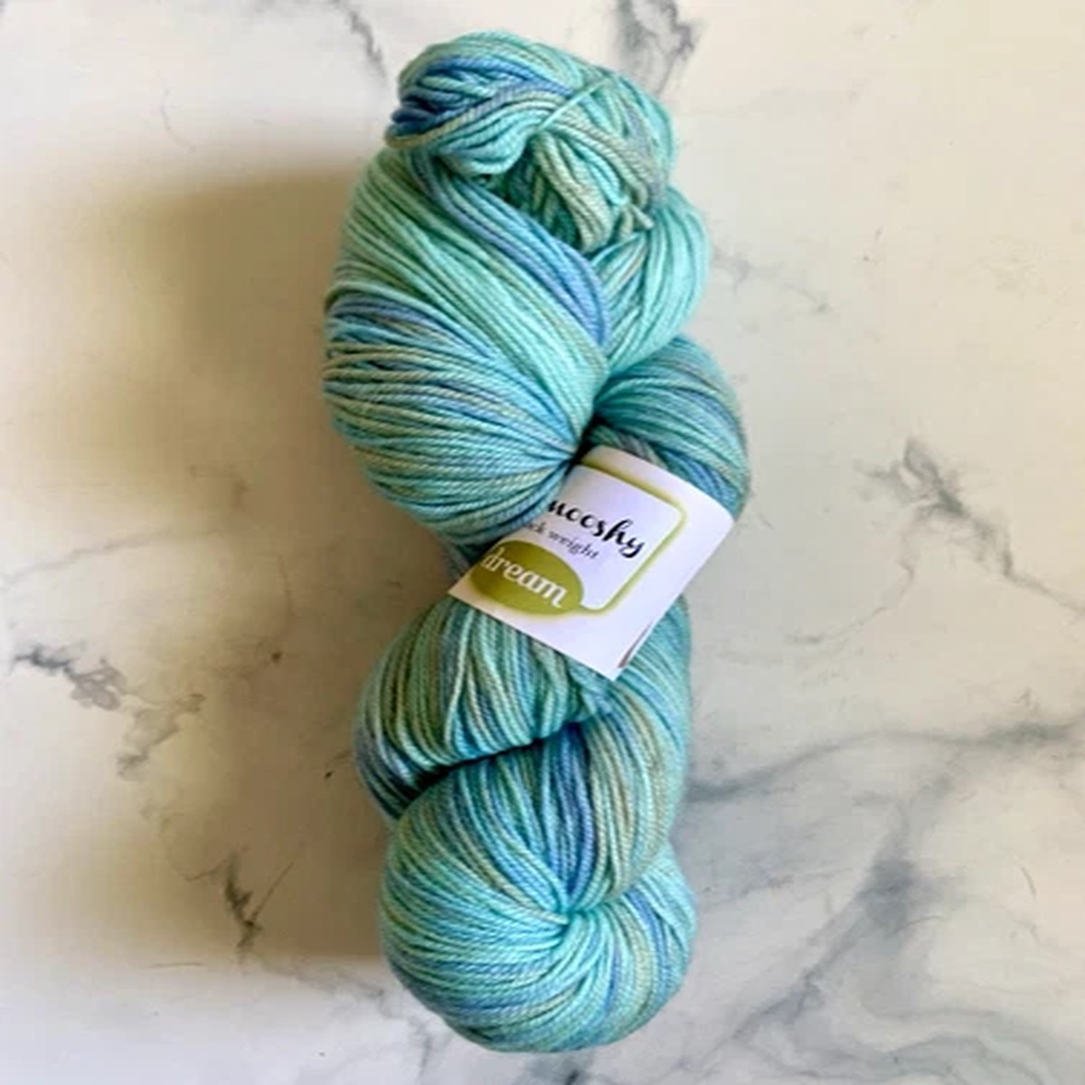 Dream Smooshy Sock Weight Yarn Hank Beach Fog Variegated Blue/Green