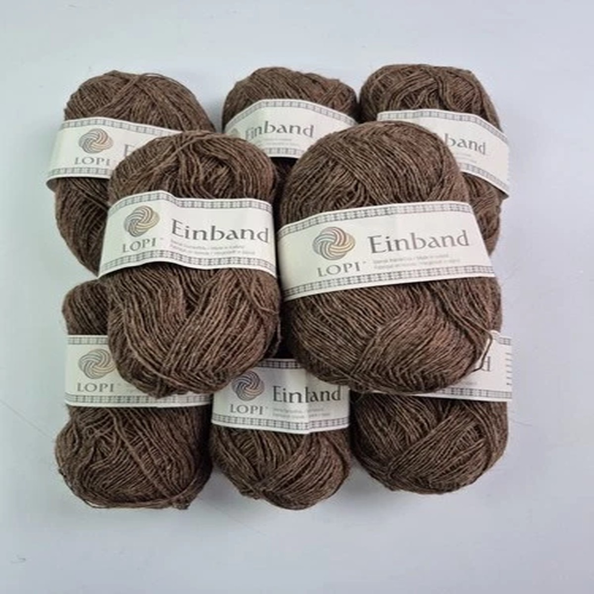Lot of 8 Brown Lopi Einband 100% Icelandic Wool Lace Weight Color 0853 / 8928
