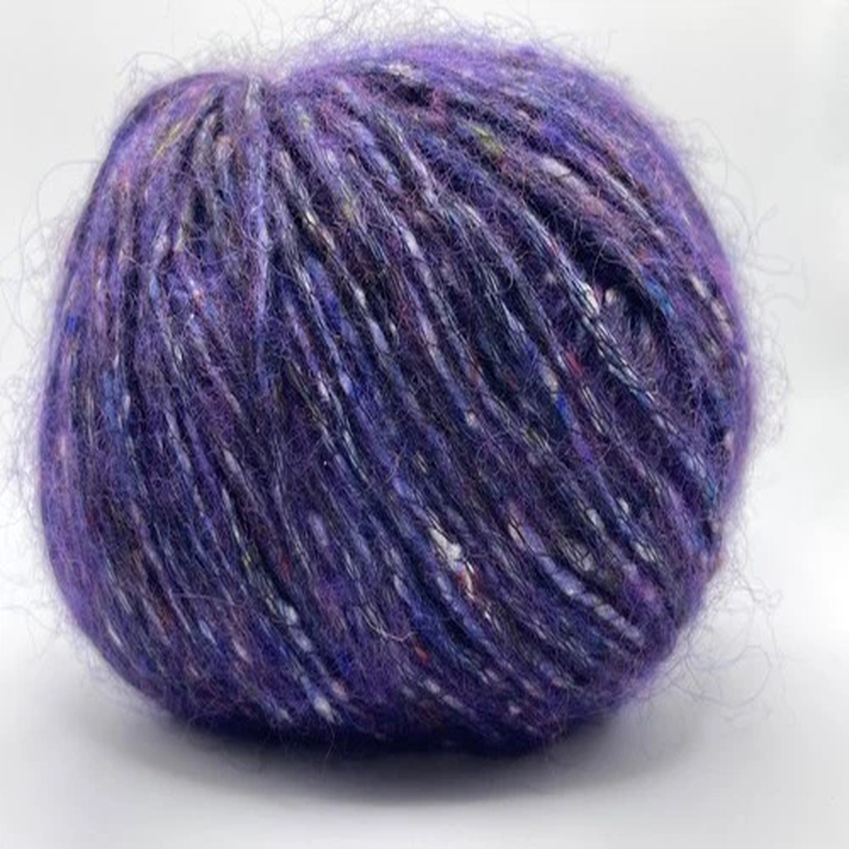 Purple BonBon Tweed Yarn 69192 Ice Yarns Worsted Silk Wool Cotton + 50gr 92yds