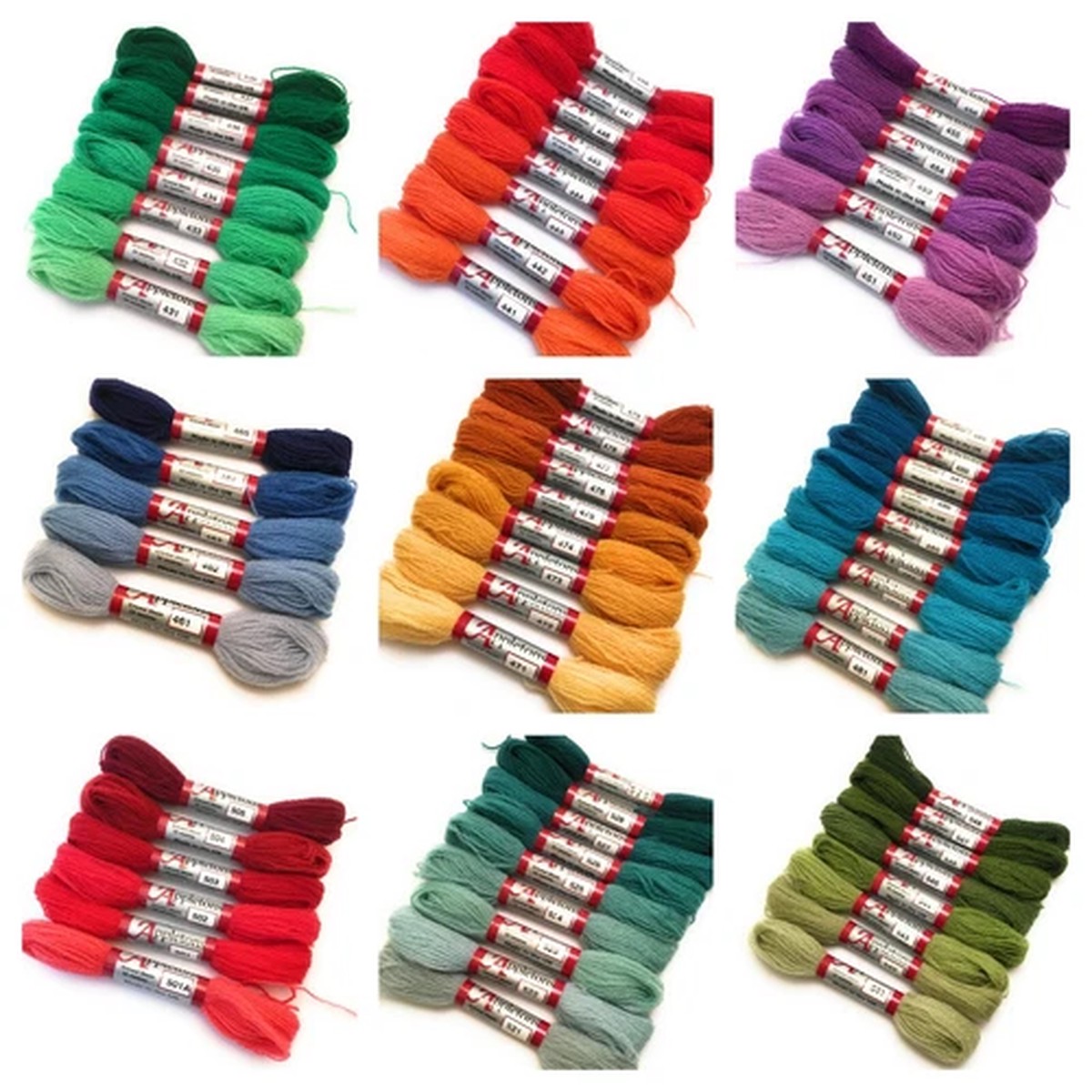 Sets of Appletons Wool Skeins Colour Range - Tapestry 4ply & Crewel 2ply yarn
