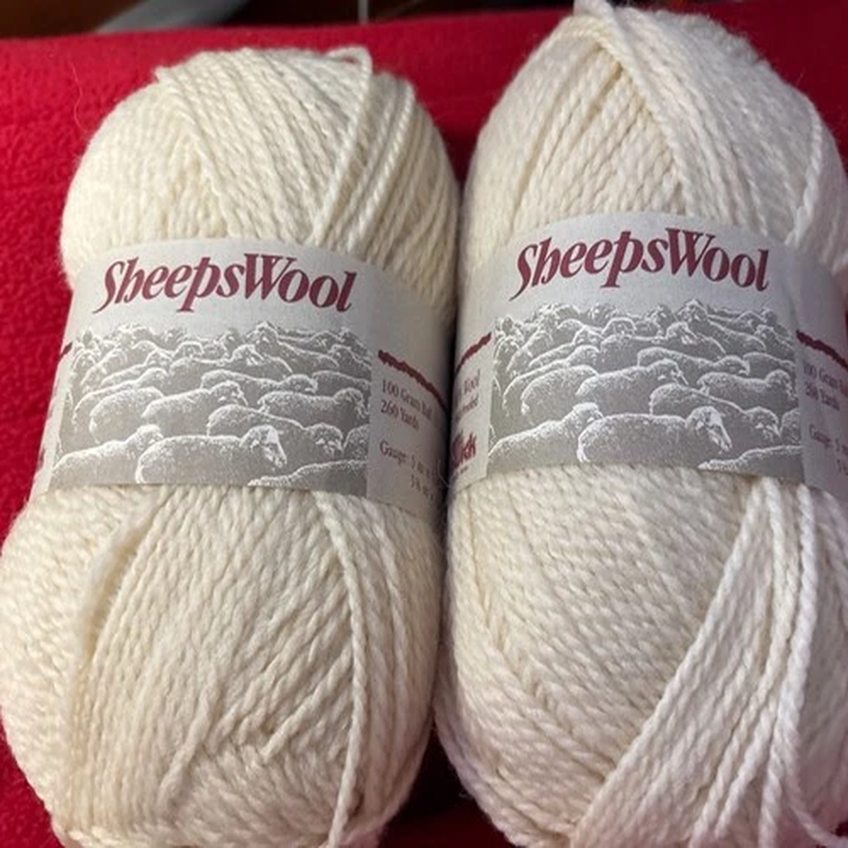 Yarn's Brunswick SheepsWool Wool Ecru 100% Wool Moth Proofed Lot Of 2