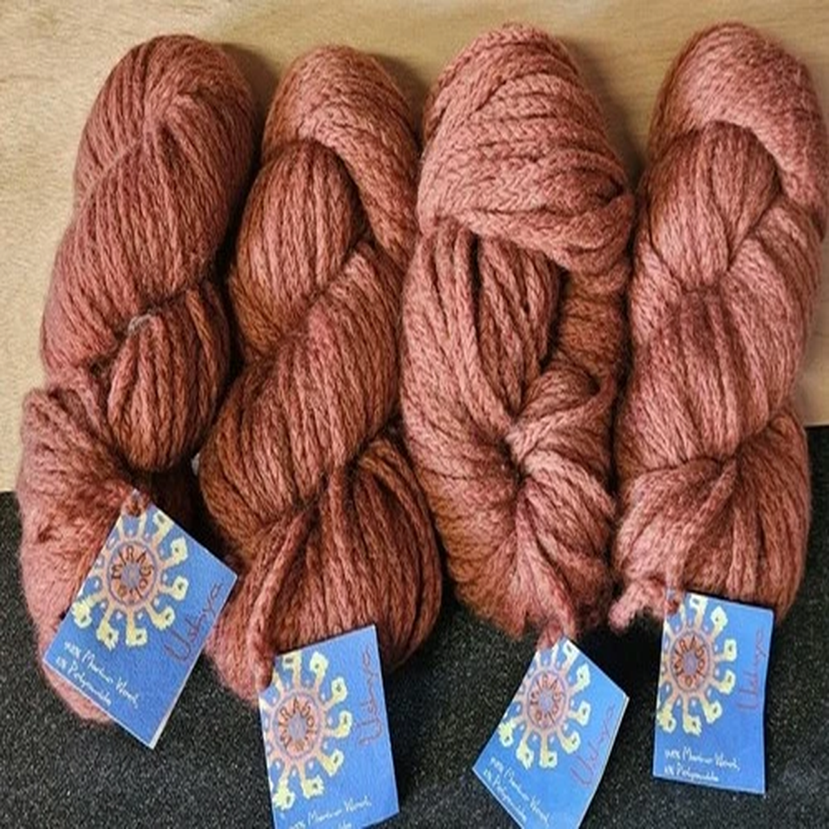 Lot of (4) Mirasol Ushya Merino Wool Yarn Shade #1711 Super Bulky 100g Skeins