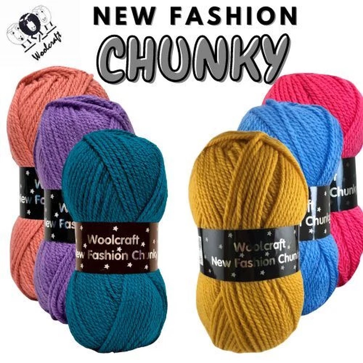 Woolcraft New Fashion CHUNKY Knitting Yarn Ball Wool - 26 Shades