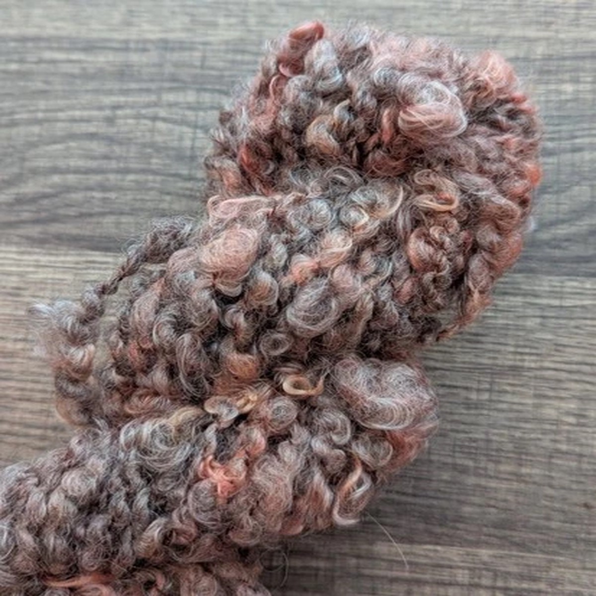 Art Yarn handspun corespun gray pink Saori weaving knit crochet felt craft