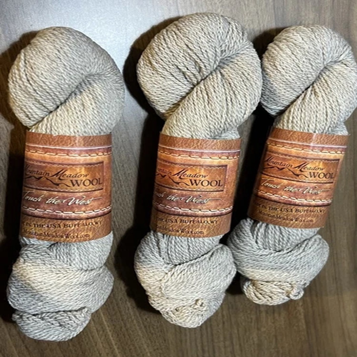 Mountain Meadow Yarn LIGHT GREY Merino Wool 2oz 185yds ea. Set of 3