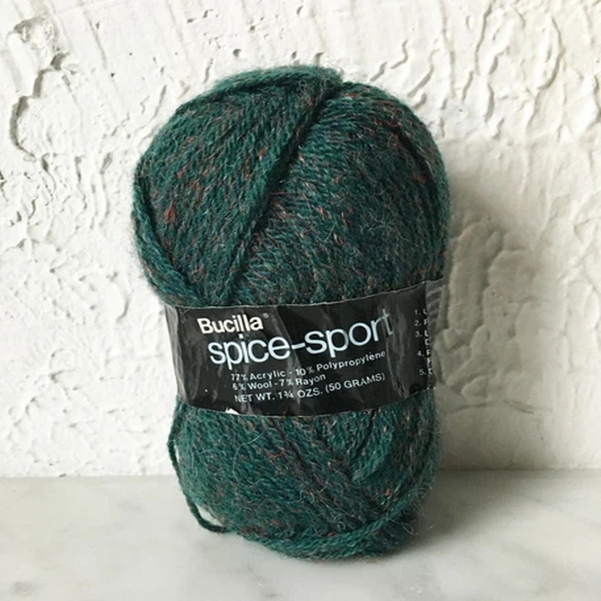 Vintage Bucilla Spice-Sport Acrylic Wool Blend Yarn - 1 Skein Blue-Green #106