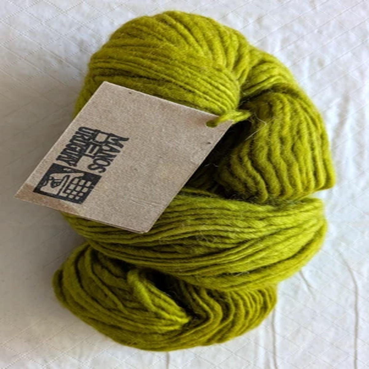 1 Hank Manos del Uruguay "Kettle Dyed" Aran Wt. 100% Wool Yarn Citric Green