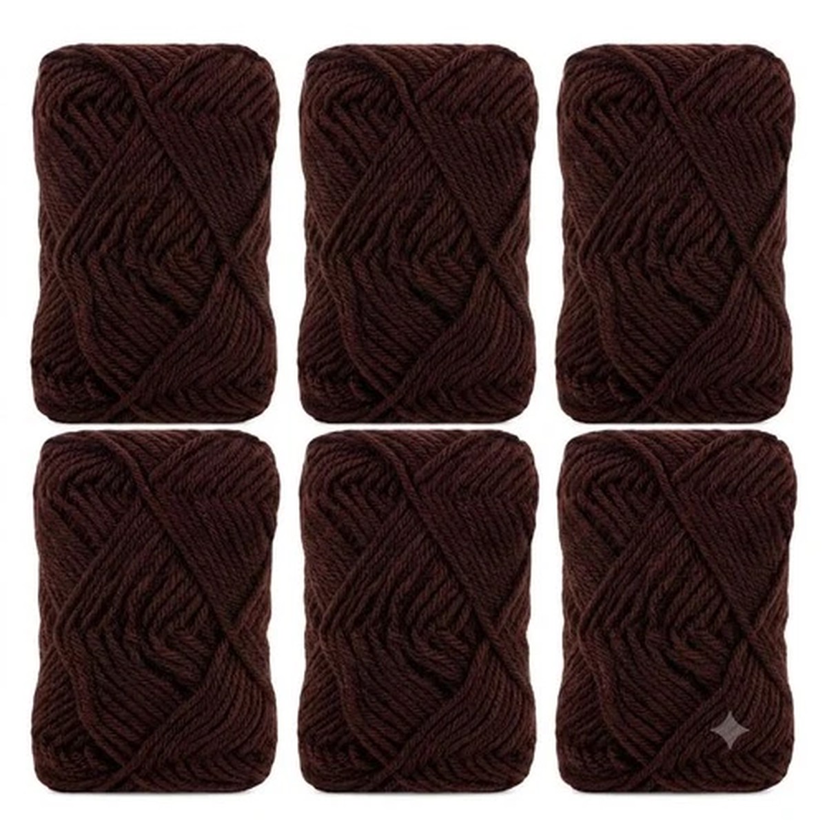 Dark Brown Wool Yarn Pack of 6 for Crochet Knitting Weaving DIY Craft Yarn