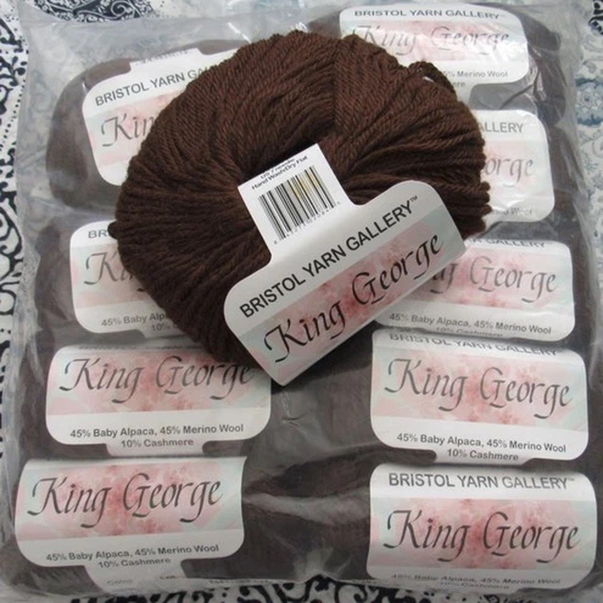 Lot of TEN Balls Bristol Yarn Gallery KING GEORGE Alpaca Wool Cashmere BROWN New