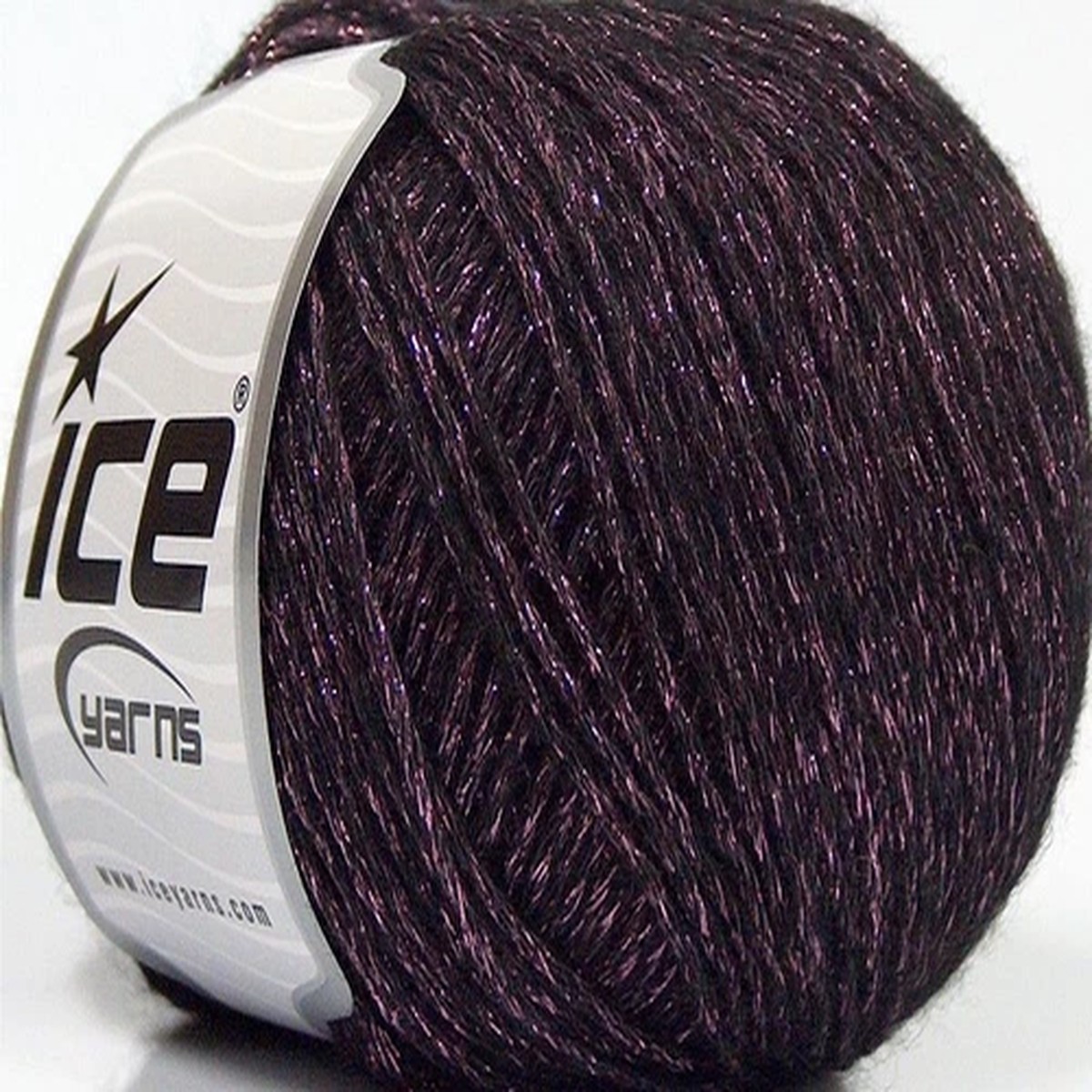 Pink Black Night Star 67957 Ice Yarn DK Wool Blend Metallic Chainette 50g 218y