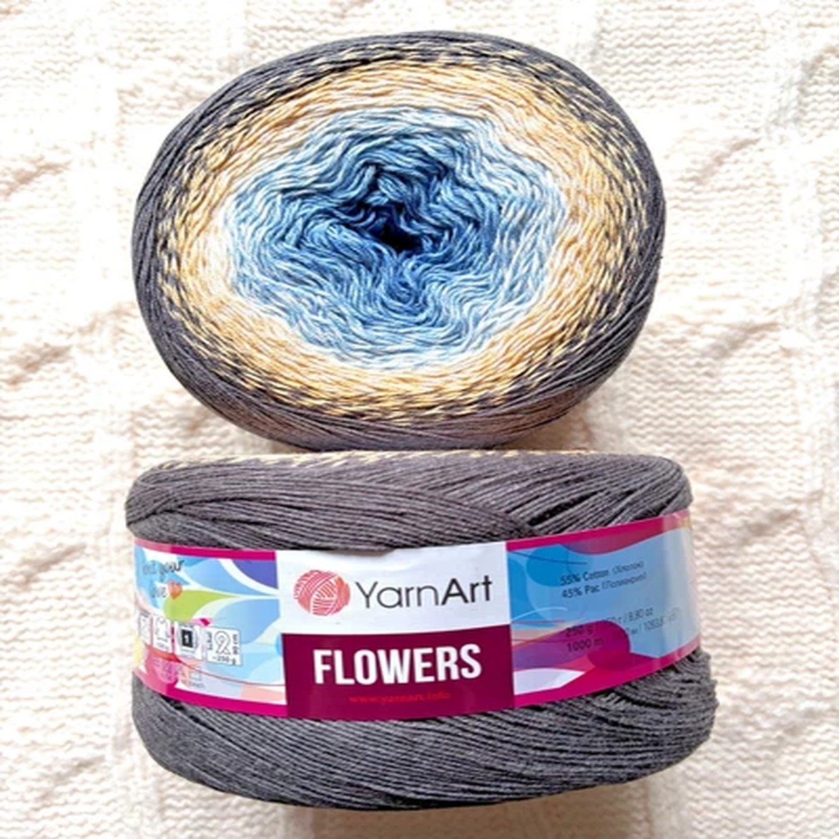 1 cake x 250g YarnArt Flowers Yarn Cake - Colour 287 : Cotton Blend