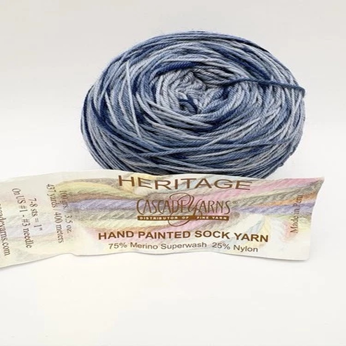 Cascade Heritage Paints Seattle Blues 9907 437yds Fingering Merino Nylon