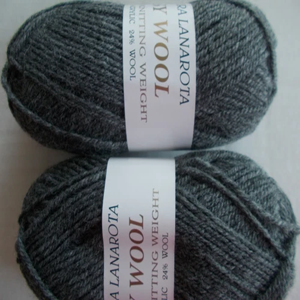 Filatura Lanarota Easy Wool yarn, Oxford gray, lot of 2 (145 yds each)