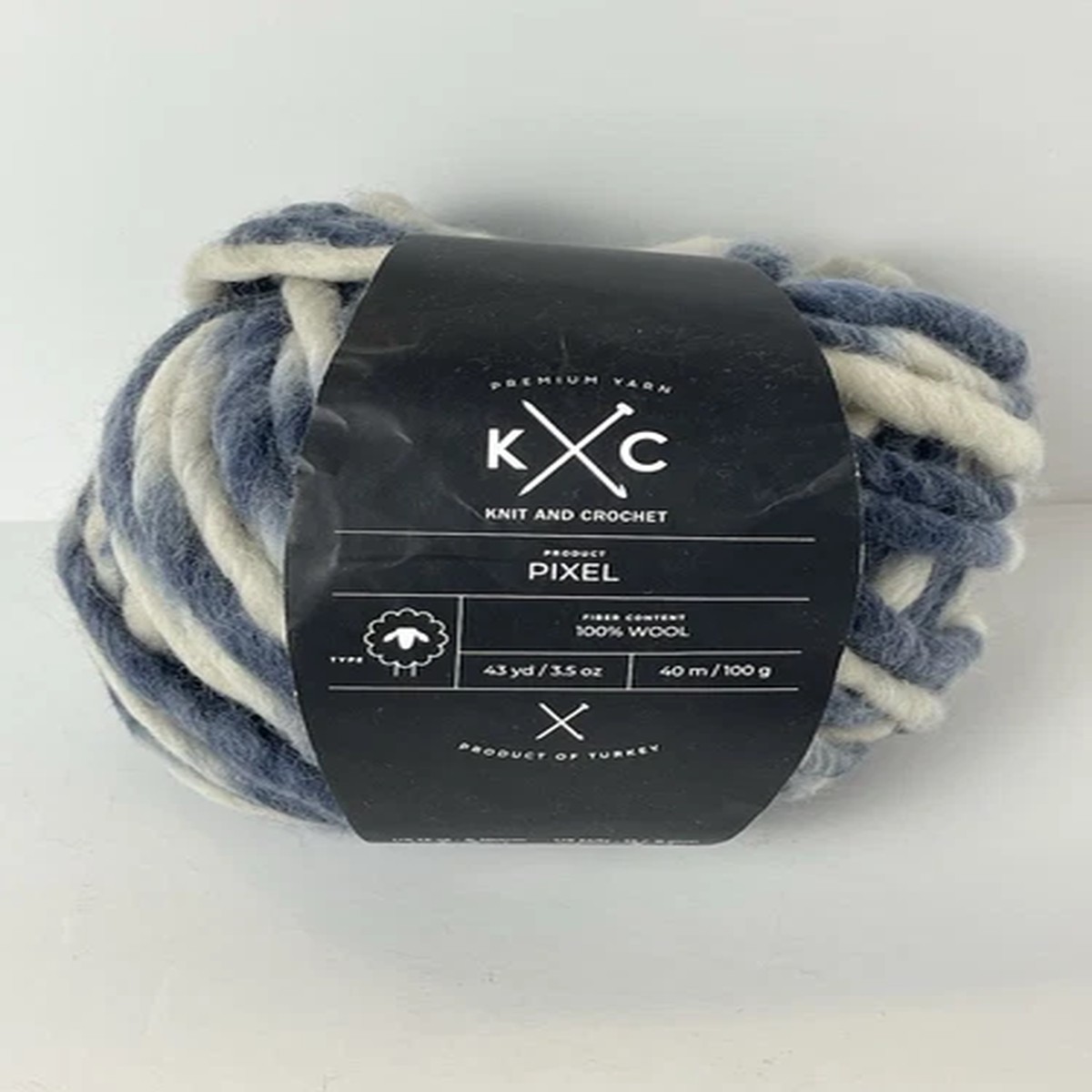 K&C Yarn 100% Wool Premium Yarn Mood Indigo #6 Super Bulky - Discontinued Color