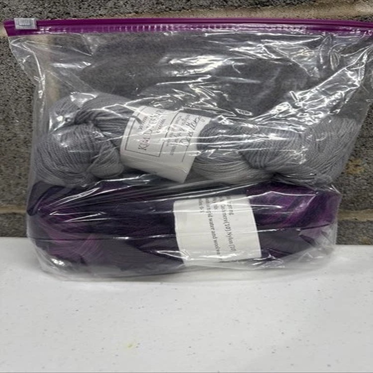 Kim Dyes Yarn MCN SW Fingering 2 Skein Lot Shades Grapefruit And Dove Gray