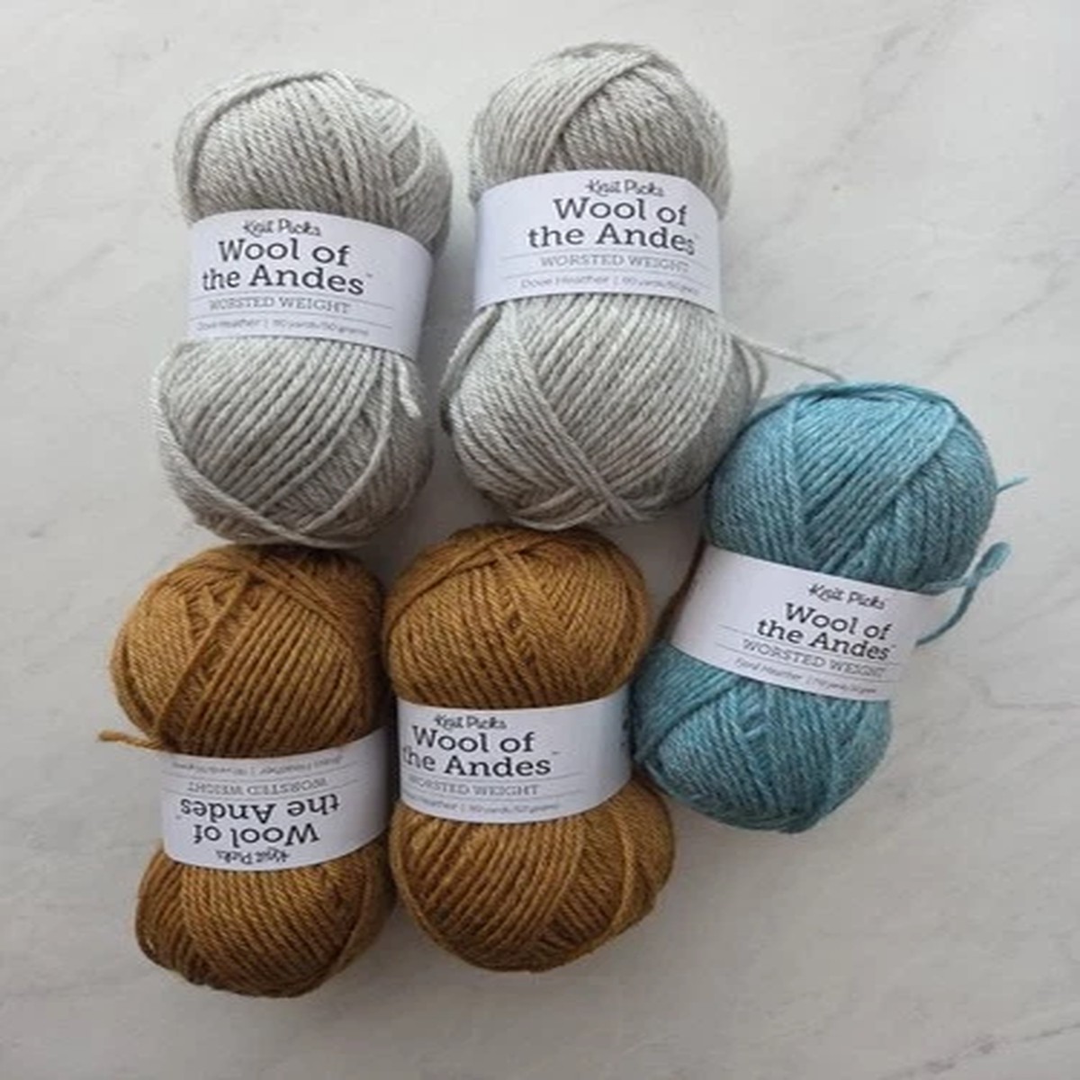 Knit Picks Wool Of The Andes Worsted Weight Wool Yarn 50g Lot Of 5