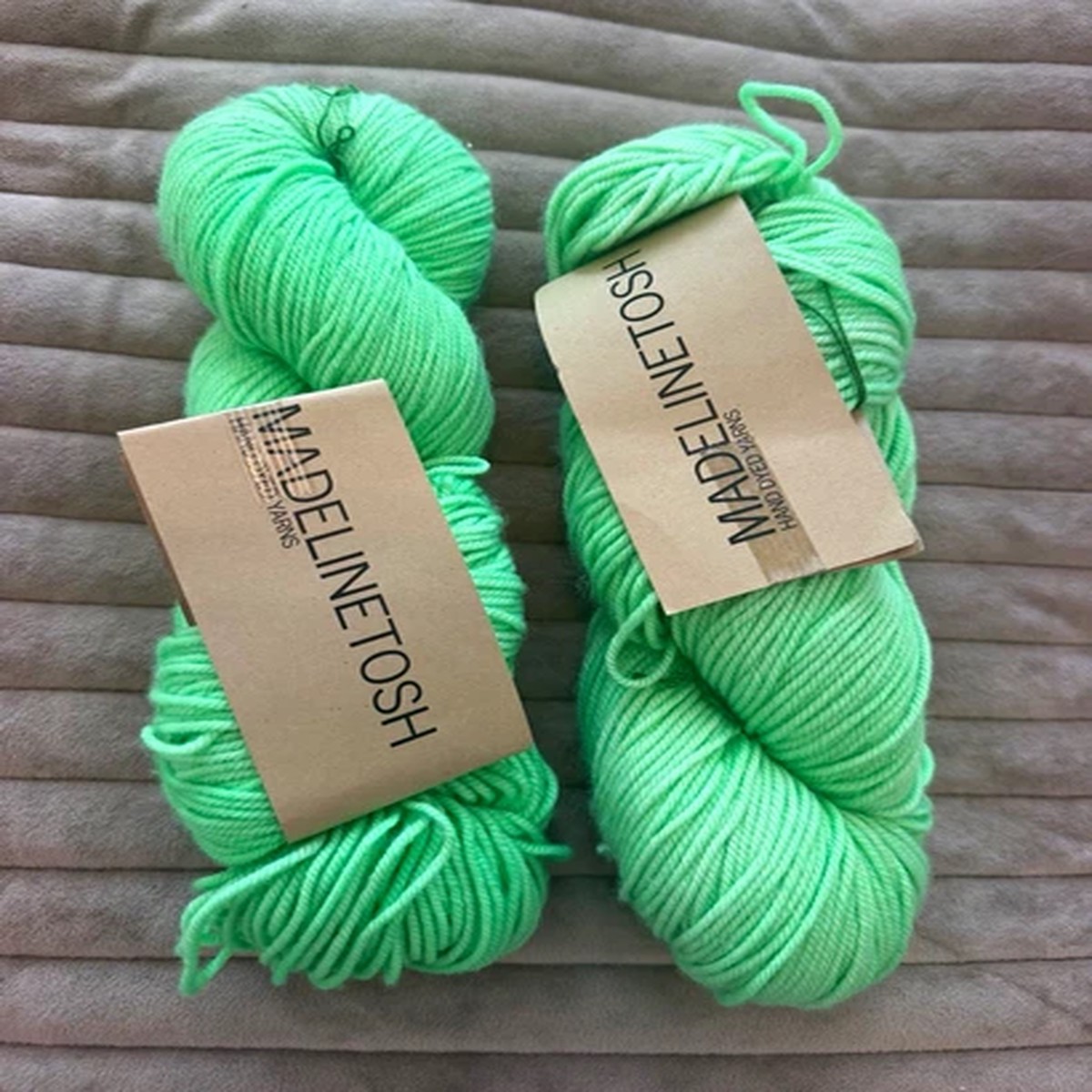 madelinetosh tosh sport merino wool hand dyed yarn green lot 2 skeins sport