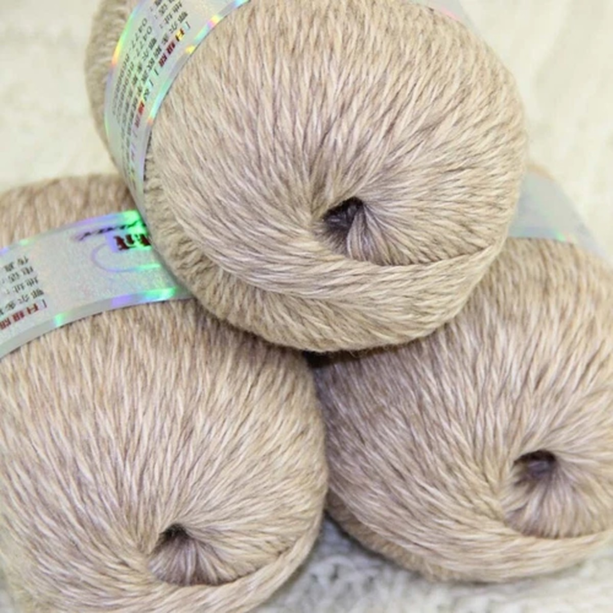 New Sale Soft 3 Skeins x50g Pure Cashmere Blankets Hand Crocheted Wool Yarn 36