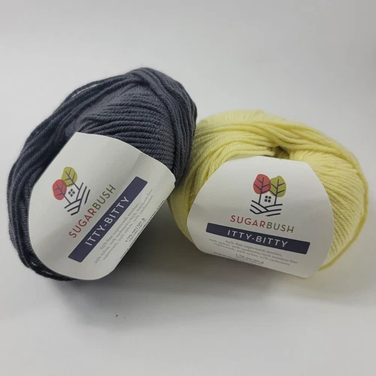 2 Skein Sugar Bush Itty-Bitty Sport Yarn Merino Cashmere Nylon Yellow 153 Yd Y10