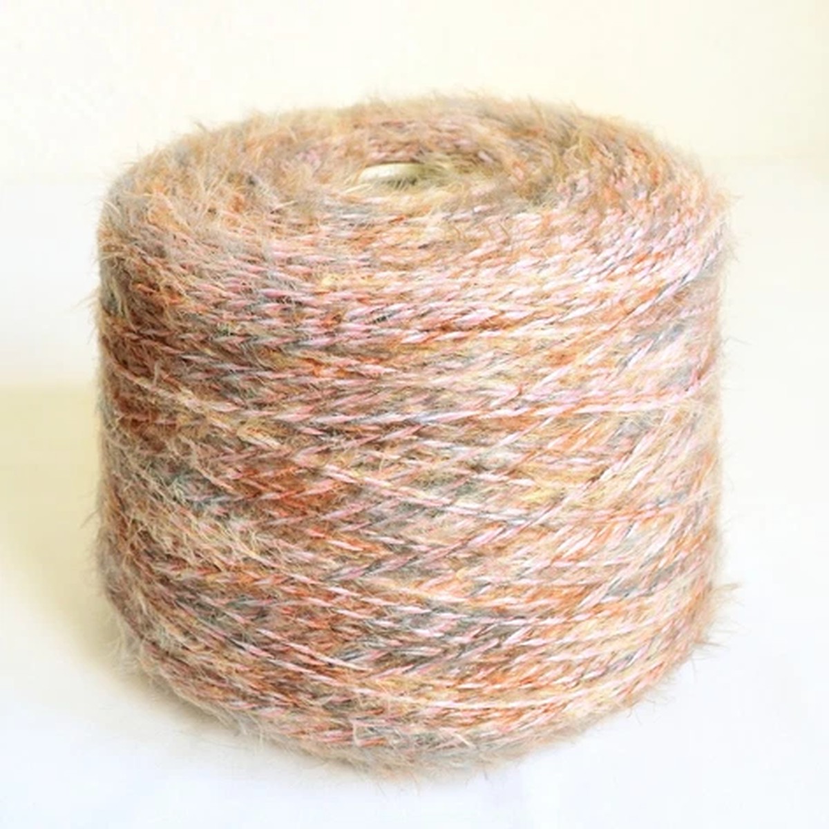 Fluffy Italian Multicolor Wool Knitting Yarns, 1.98 lb / 900 grams cone