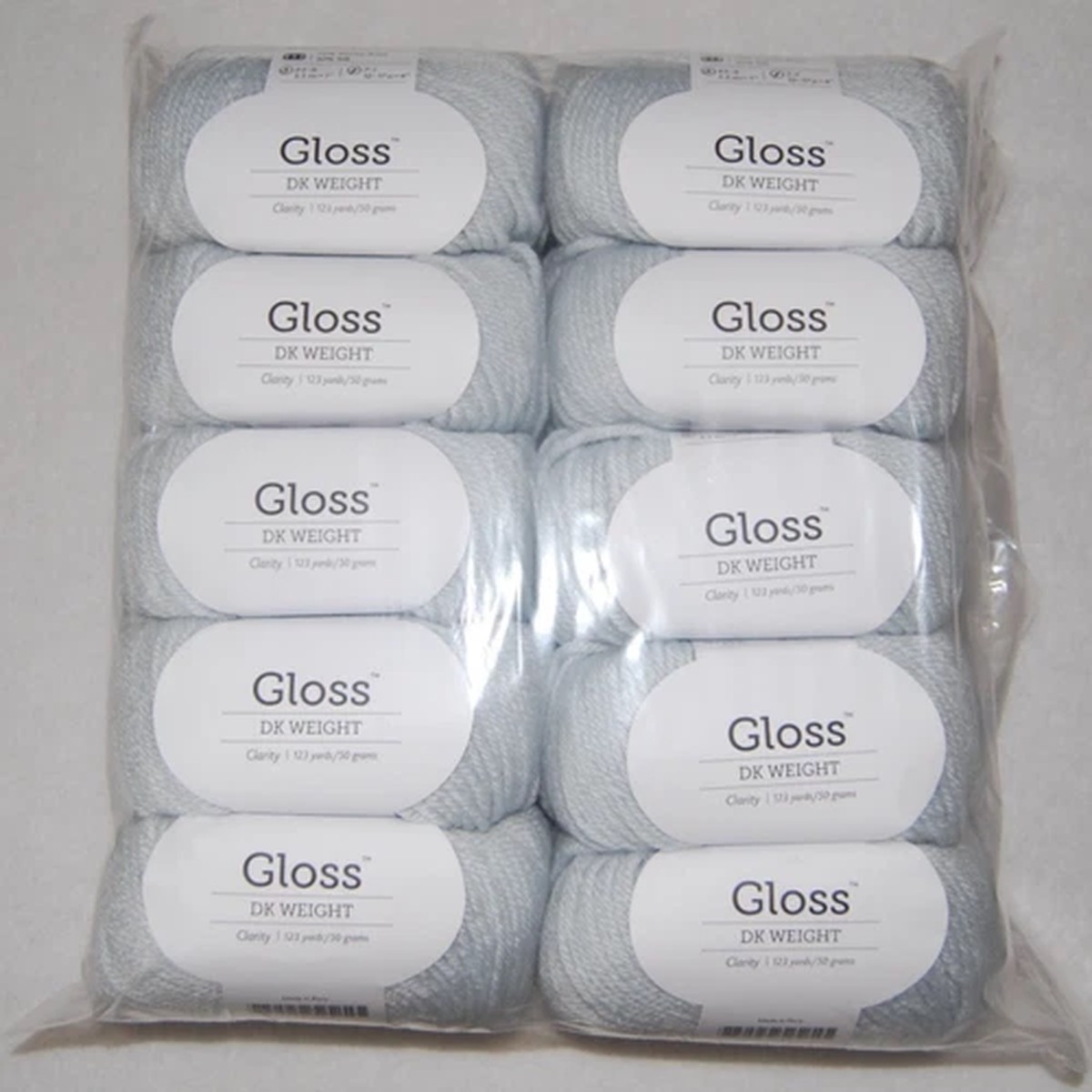 Gloss DK Yarn, 10 Pack, Clarity Blue, 70% Merino & 30% Silk