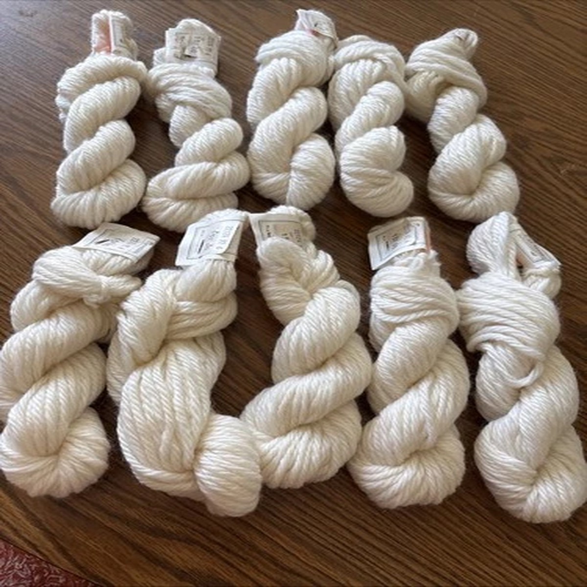 Samaritaine 100% Wool Yarn Lot of 10 Skeins Ivory Color