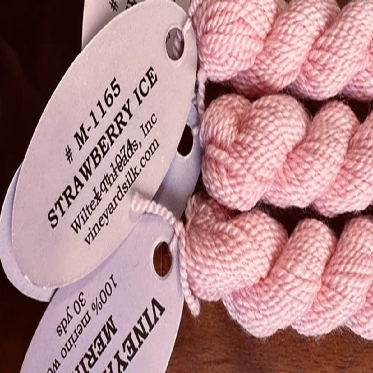 Vineyard Silk 100% Merino wool M-1165 Strawberry Ice dye lot 1074 3 skeins CC