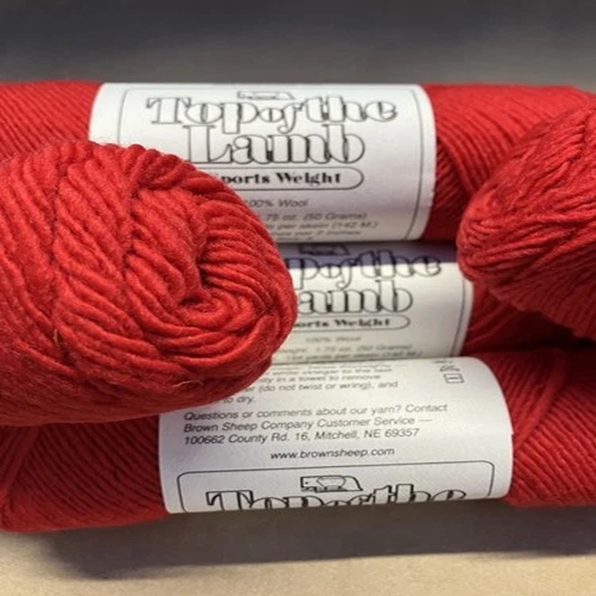 Brown Sheep Top Of The lamb Sport Weight Yarn 154 Yds Color 420 Red Baron