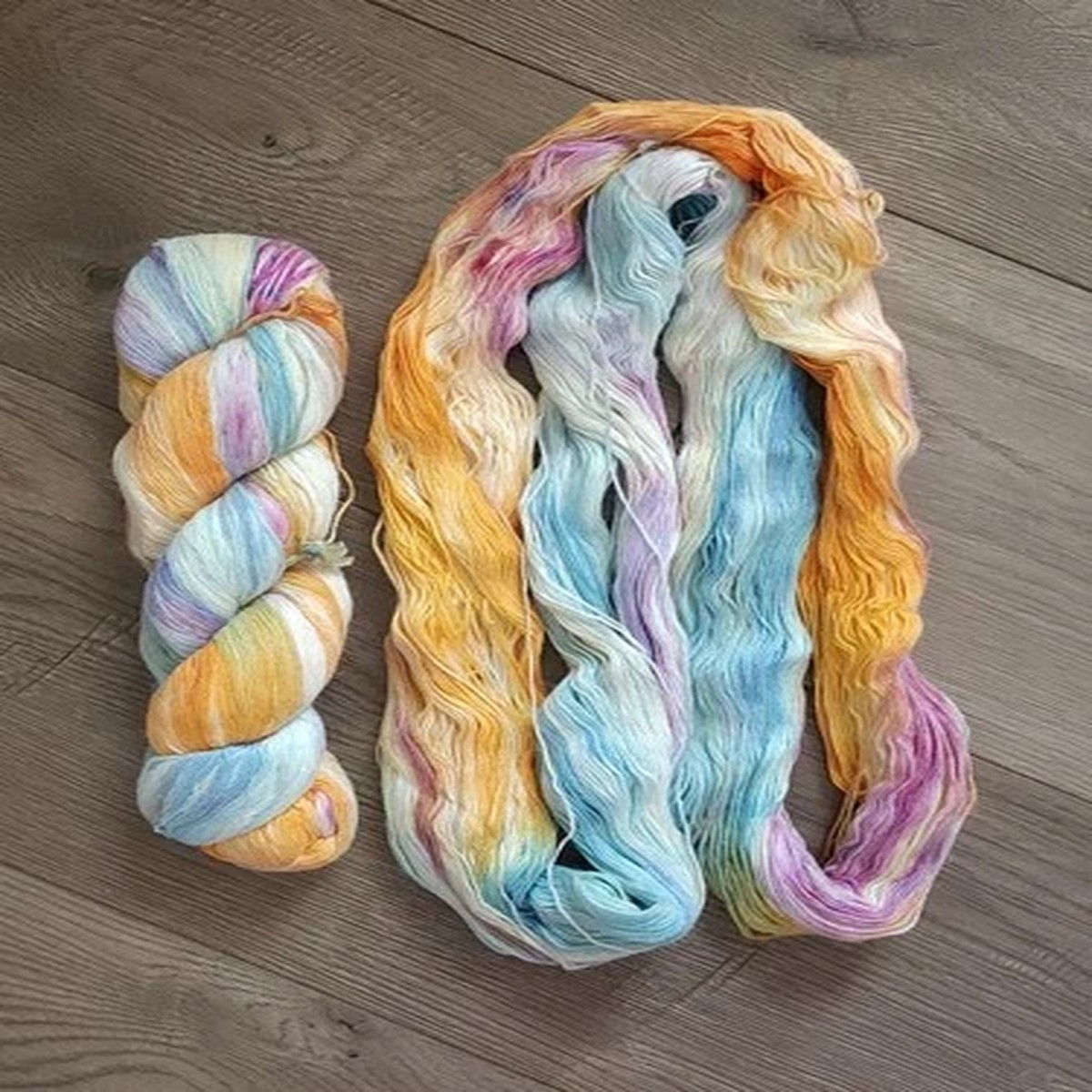 Indie Hand Dyed Cashmere Yarn Fingering Pastel Sunset Sorbet Unicorn 100g*1