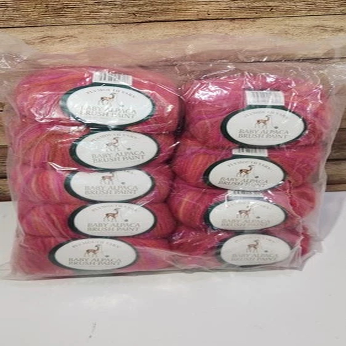 Plymouth Yarn Baby Alpaca Brush Paint Lot of 9 Color 8818 Pink Orange NEW